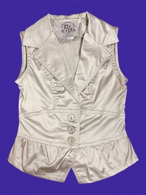 Beige satin vest